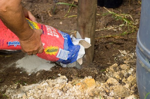 pouring concrete